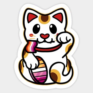 LGBTQ+ Pride Lucky Cat - Lesbian Sticker